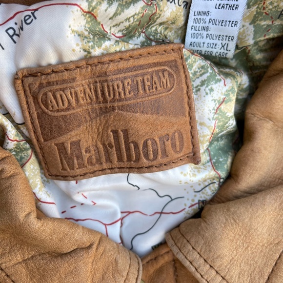 Vintage Marlboro Suede Leather Bomber Jacket - Picture 4 of 5